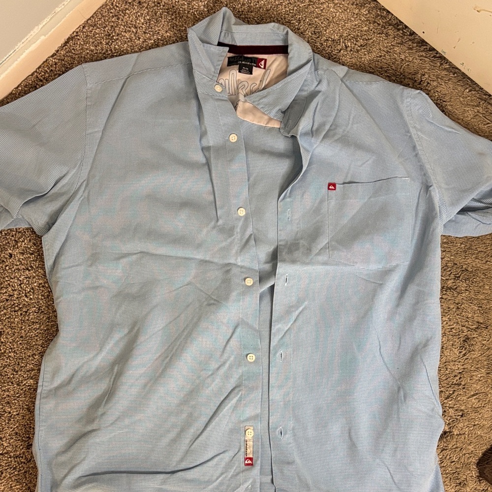 Quiksilver Sky Blue Casual Button-Down Shirt